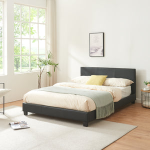 Cama de cuero sintético 140x200 cm negro Corium - premiumXL