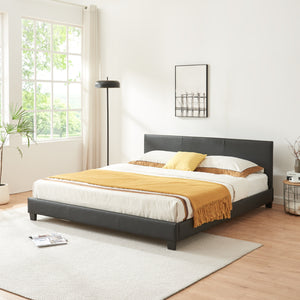 Cama de cuero sintético 180x200 cm negro Corium - premiumXL