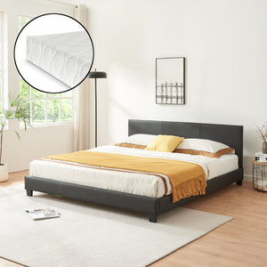 Cama de cuero sintético con colchón funda de cuero sintético Corium - premiumXL