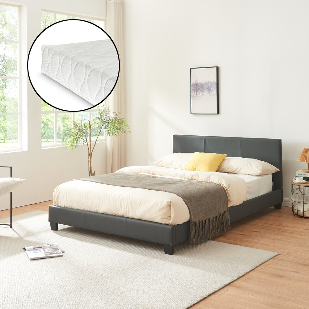 Cama de cuero sintético con colchón funda de cuero sintético Corium - premiumXL