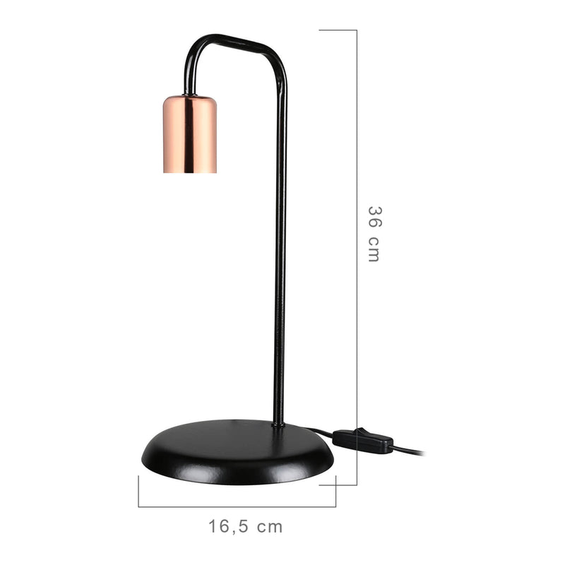 Esquema acotado Lámpara de mesa Lancaster E27 de metal en varios colores [lux.pro]