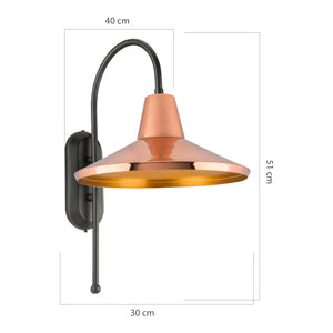 Aplique Kirkcaldy 40 x 30 x 51 cm de 1 llama en varios colores [lux.pro]