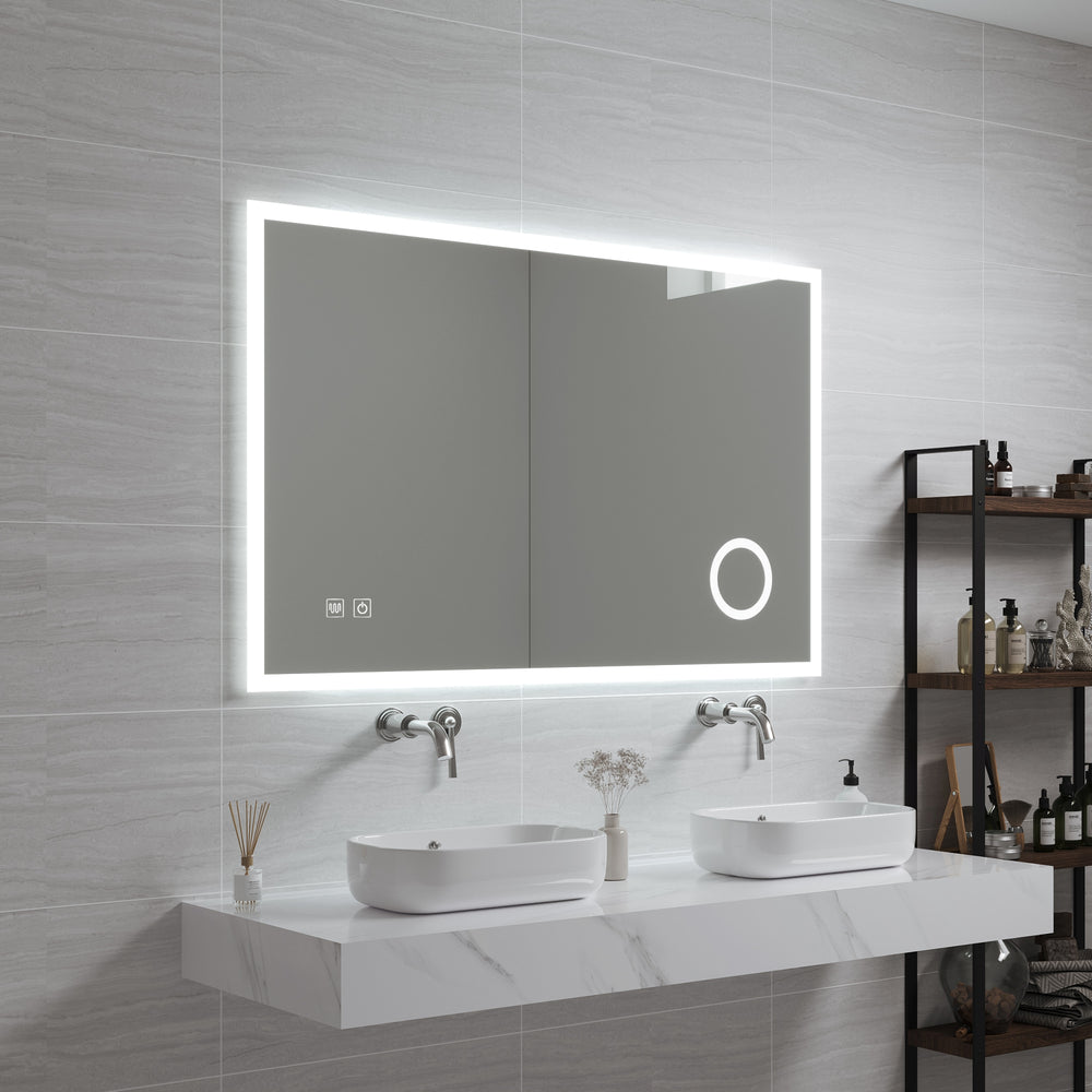 Espejo de baño LED Scafa blanco en varios tamaños [pro.tec] - premiumXL