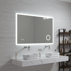 Espejo de baño LED Scafa blanco en varios tamaños [pro.tec] - premiumXL