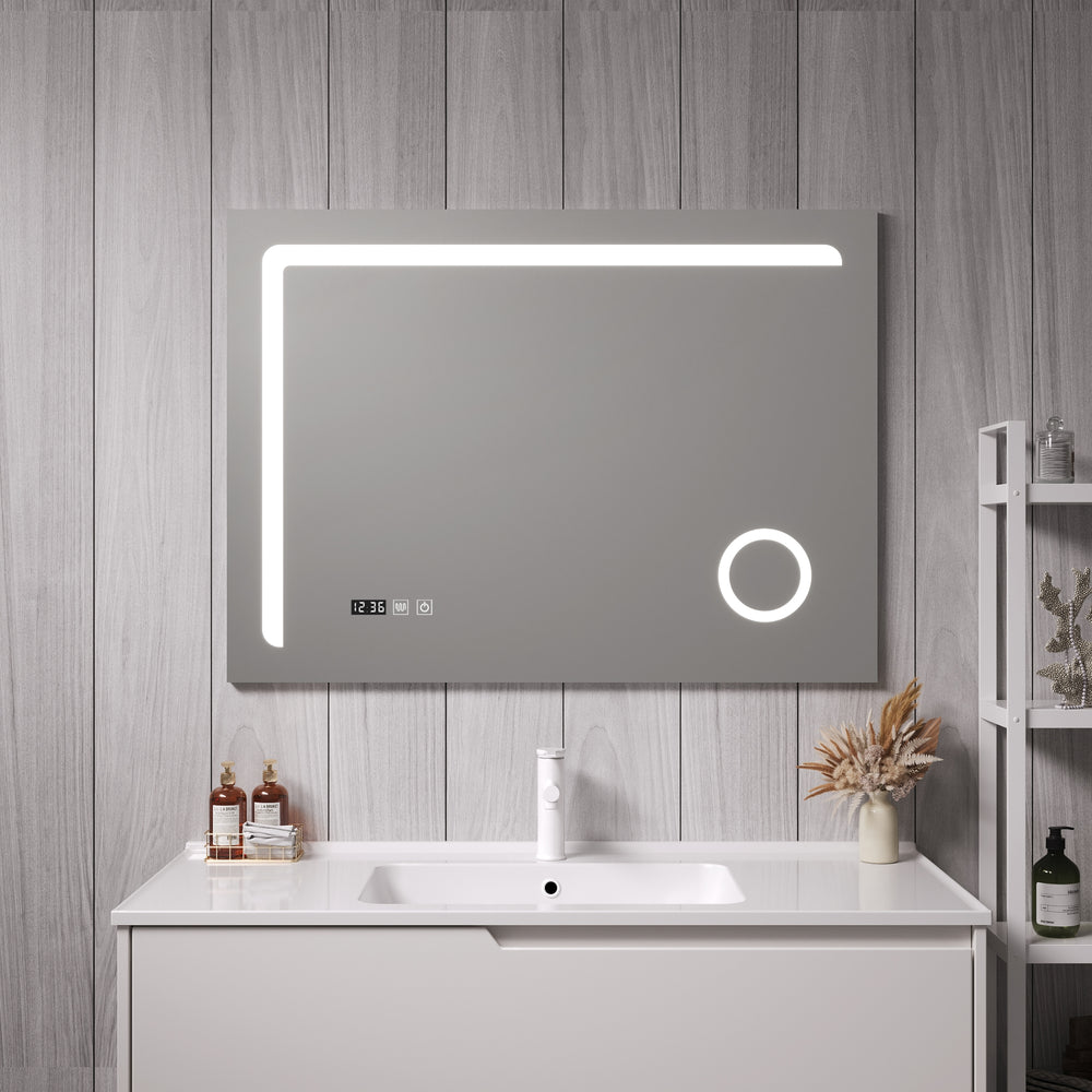 Espejo de baño LED Chambave color plateado en varios tamaños [pro.tec] - premiumXL