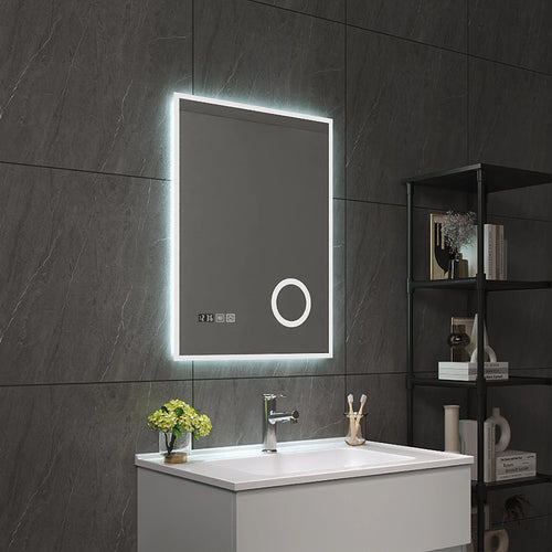 Espejo de baño LED Lizzano blanco en varios tamaños [pro.tec] - premiumXL
