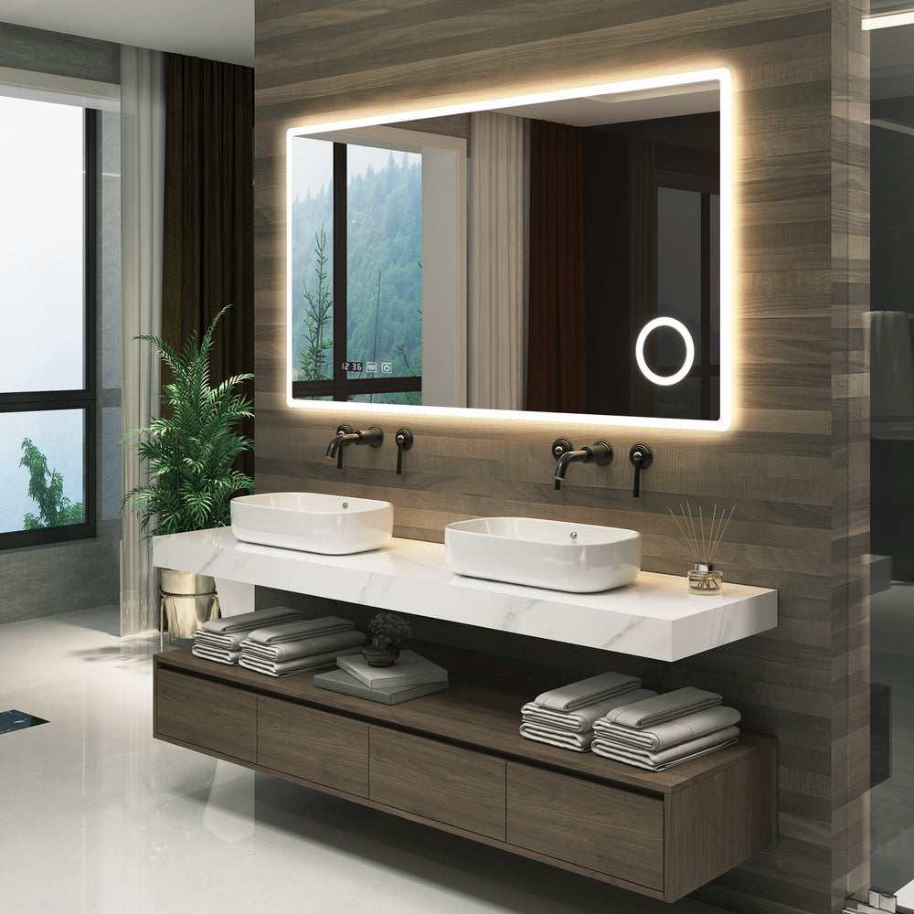 Espejo de baño LED Racale blanco en varios tamaños [pro.tec] - premiumXL