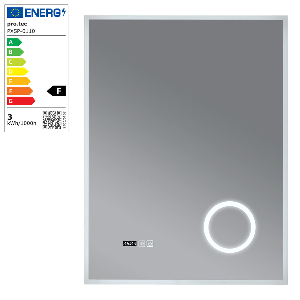 Espejo de baño LED Lizzano blanco en varios tamaños [pro.tec] - premiumXL