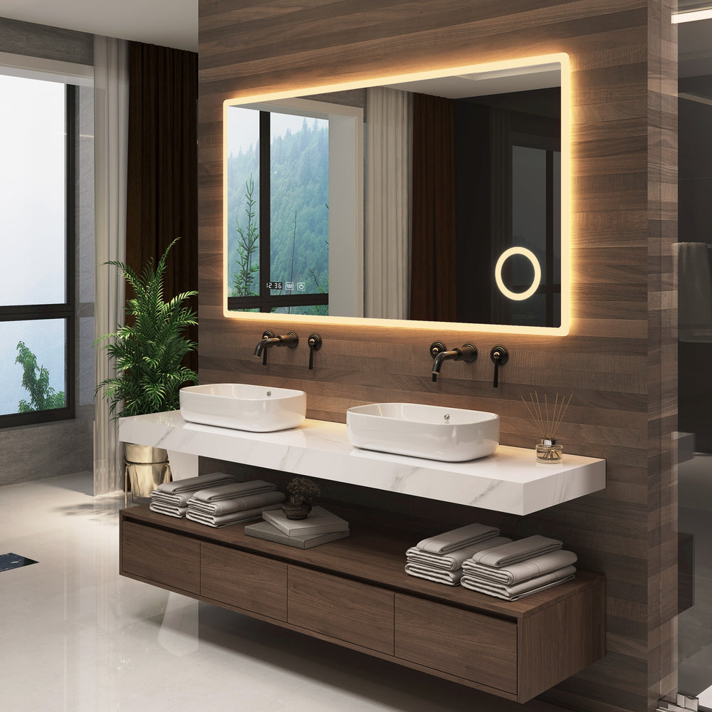 Espejo de baño LED Racale blanco en varios tamaños [pro.tec] - premiumXL