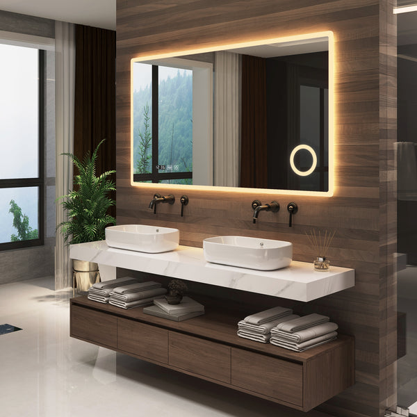 Espejo de baño LED Racale blanco en varios tamaños [pro.tec]