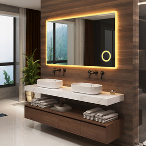 Espejo de baño LED Racale blanco en varios tamaños [pro.tec]