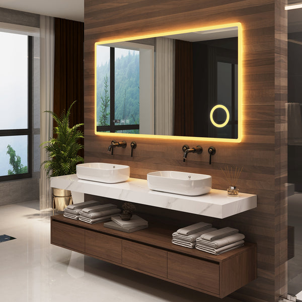 Espejo de baño LED Racale blanco en varios tamaños [pro.tec]