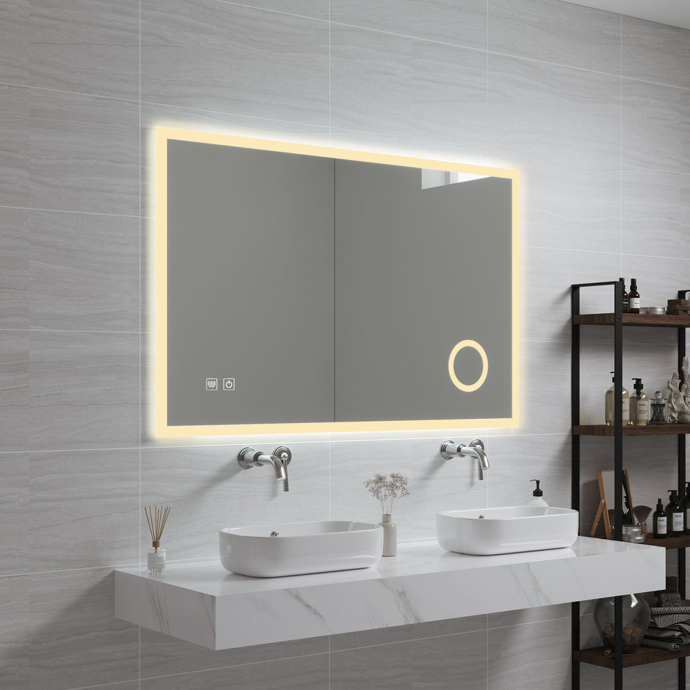 Espejo de baño LED Scafa blanco en varios tamaños [pro.tec] - premiumXL