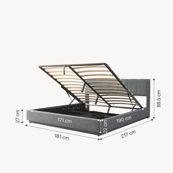 Cama tapizada LED Tröstiar [en.casa]