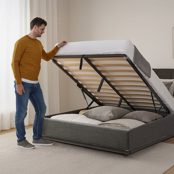 Cama tapizada LED Tröstiar [en.casa]