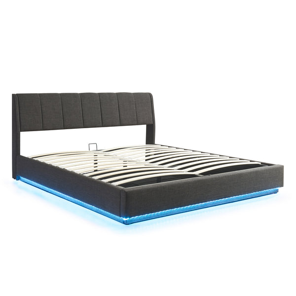 Cama tapizada LED Tröstiar [en.casa]