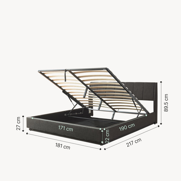 Cama tapizada LED Tröstiar [en.casa]