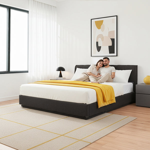 Cama tapizada LED Tröstiar [en.casa]