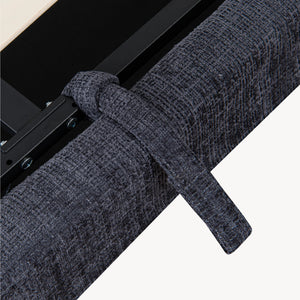 Cama tapizado LED Tröstiar con somier abatible + colchón 140/160/180x200cm [en.casa]