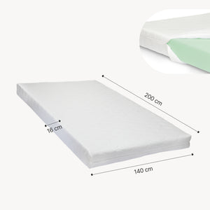 Cama tapizado LED Tröstiar con somier abatible + colchón 140/160/180x200cm [en.casa]