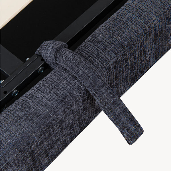 Cama tapizado LED Tröstiar con somier abatible + colchón 140/160/180x200cm [en.casa]