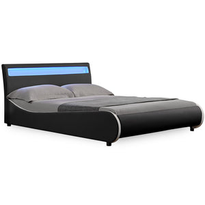 Cama tapizada LED Valencia en varios colores y tamaños [Corium]