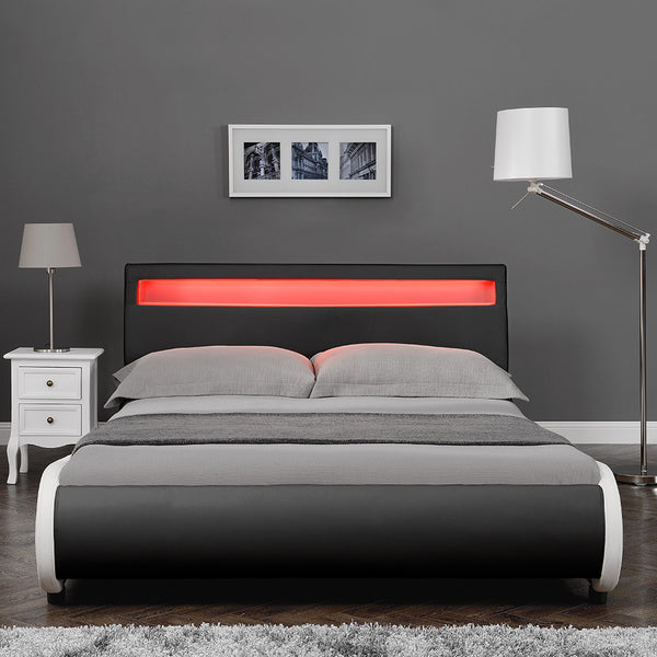 Cama tapizada LED Valencia en varios colores y tamaños [Corium]