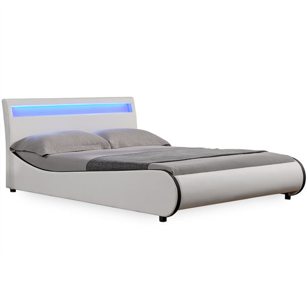 Cama tapizada LED Valencia en varios colores y tamaños [Corium]