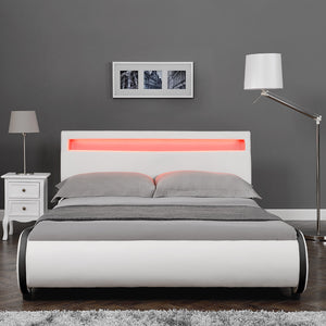 Cama tapizada LED Valencia en varios colores y tamaños [Corium]