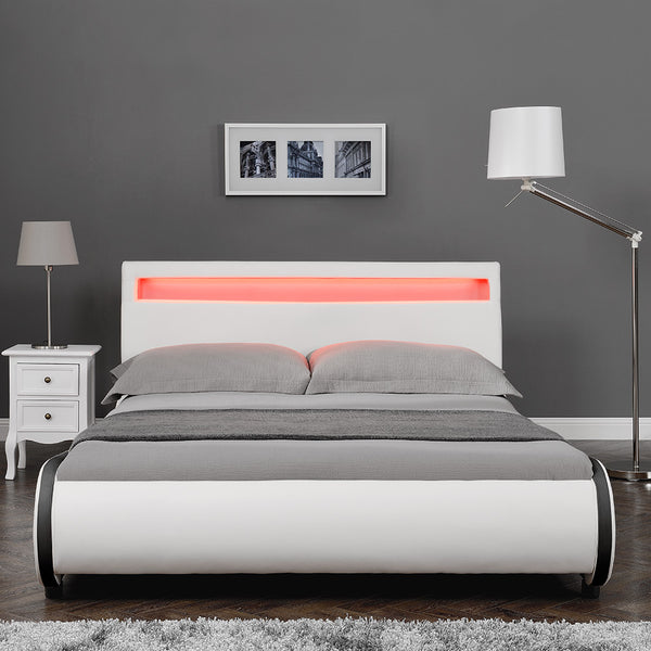 Cama tapizada LED Valencia en varios colores y tamaños [Corium]