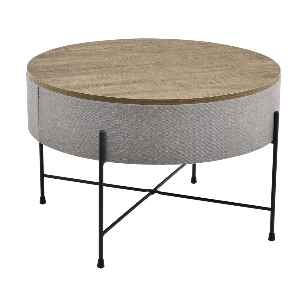 Mesa de centro Tauranga redonda aspecto nogal/gris en.casa