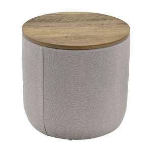 Mesa auxiliar Napier con almacenamiento Redonda Gris/Madera en.casa