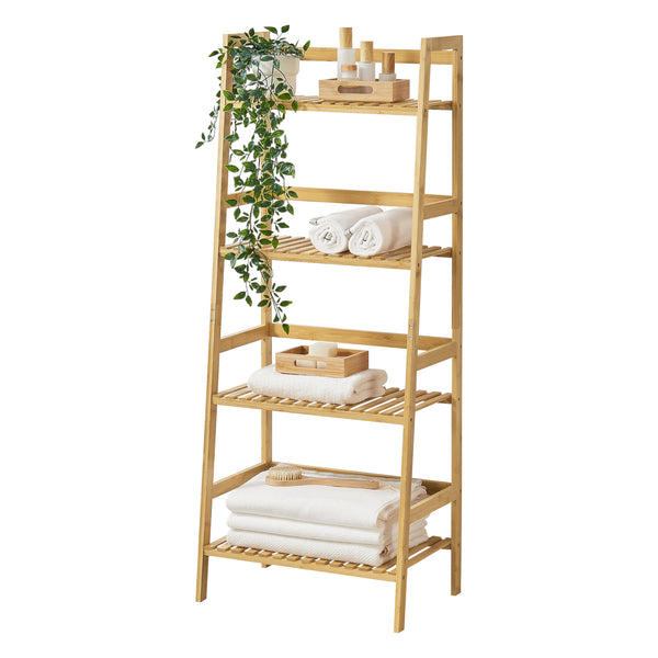 Estantería de escalera de bambú Vinje 48x32x123cm [en.casa]