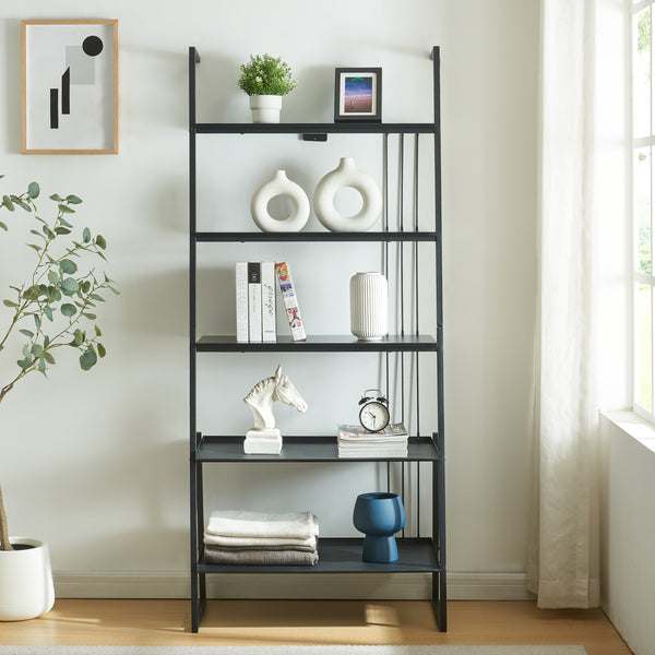 Estantería de tubos Storfjord Negro [en.casa]