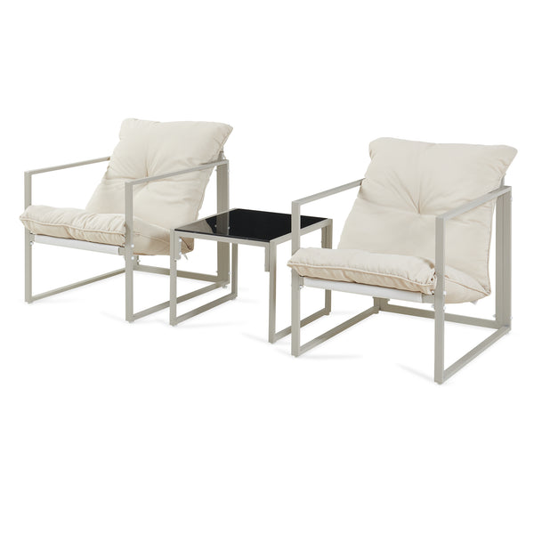 Conjunto de muebles de jardín Karg mesa + 2 sillones [casa.pro]