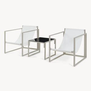 Conjunto de muebles de jardín Karg mesa + 2 sillones [casa.pro]