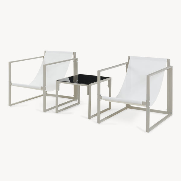 Conjunto de muebles de jardín Karg mesa + 2 sillones [casa.pro]