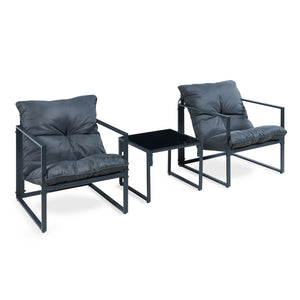 Conjunto de muebles de jardín Karg mesa + 2 sillones [casa.pro]