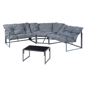 Conjunto de muebles de jardín Karg mesa y sofá modular [casa.pro]