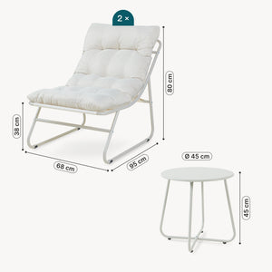Conjunto de muebles de jardín Malmö mesa + 2 sillones [casa.pro]