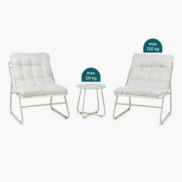 Conjunto de muebles de jardín Malmö mesa + 2 sillones [casa.pro]