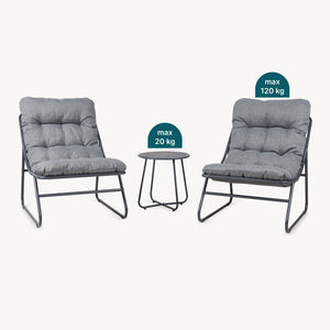 Conjunto de muebles de jardín Malmö mesa + 2 sillones [casa.pro]