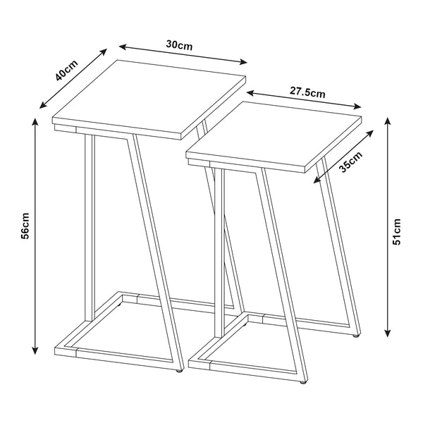 Mesa de comedor Salem juego de 2 [en.casa]