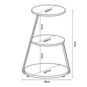 Mesa auxiliar Sipoo 74x46x37cm en varios colores [en.casa]