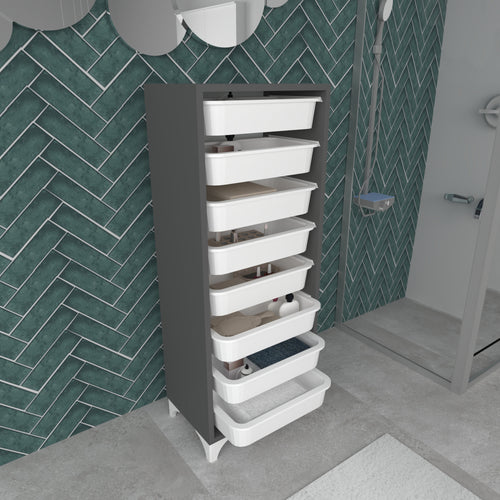 Cómoda Lurøy con 8 cestas de almacenamiento en varios colores [en.casa]