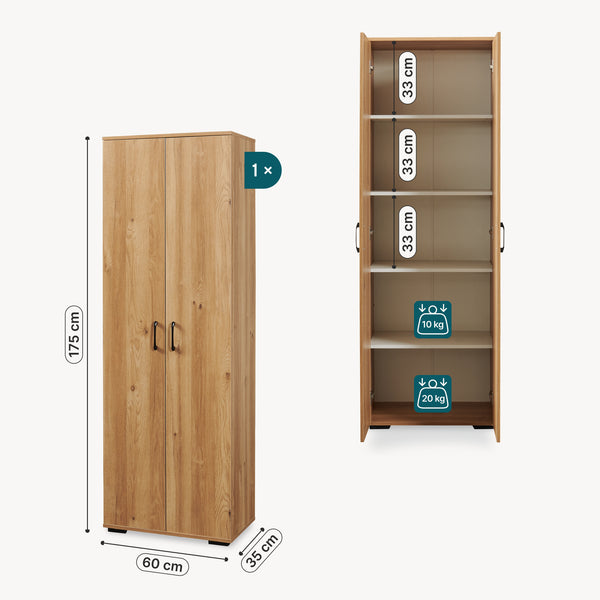 Armario multiusos Chalvefted puertas compartimentos [en.casa]