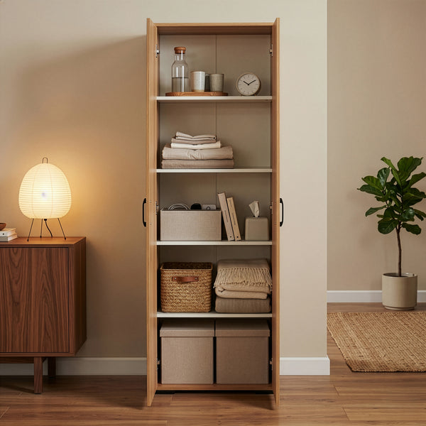 Armario multiusos Chalvefted puertas compartimentos [en.casa]