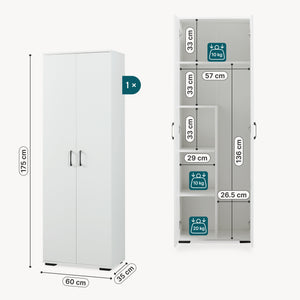 Armario multiusos Chalvefted puertas compartimentos [en.casa]