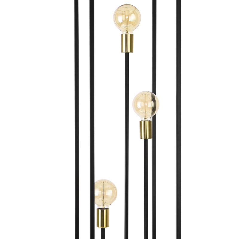 Esquema acotado Lámpara de pie Groningen de 3 luces metal [lux.pro]