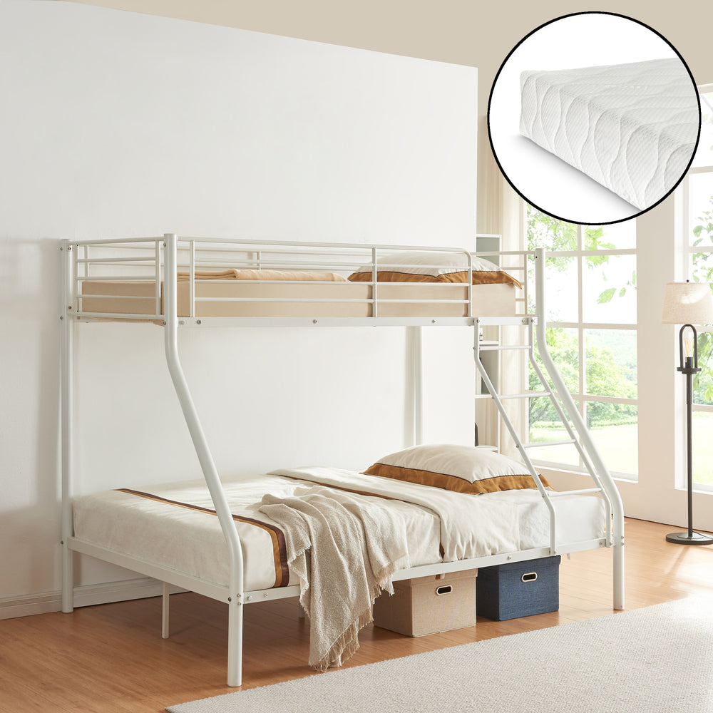 Litera metálica - cama litera Sortland 200x140/90 cm con colchones [neu.haus] - premiumXL